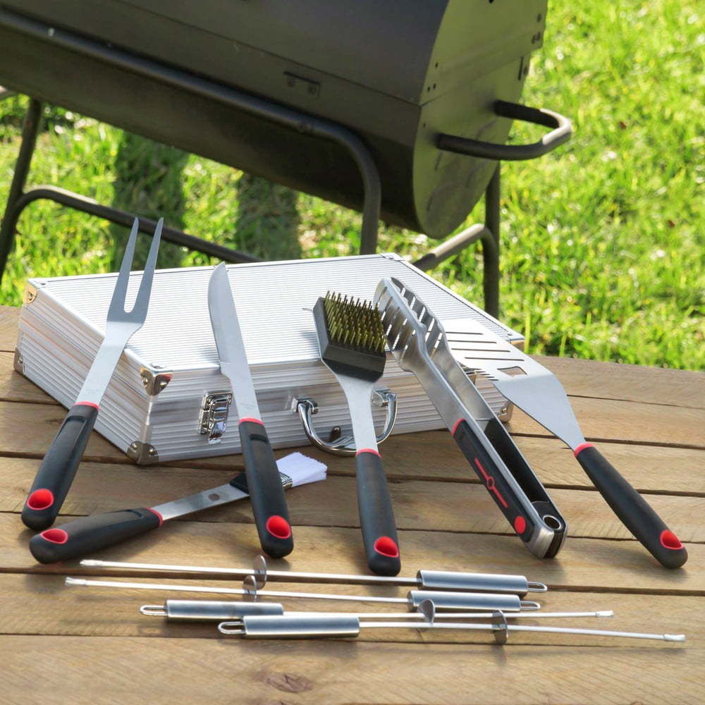 11dílná sada náčiní na grilování z nerezové oceli v kufříku InnovaGoods Professional Barbecue InnovaGoods