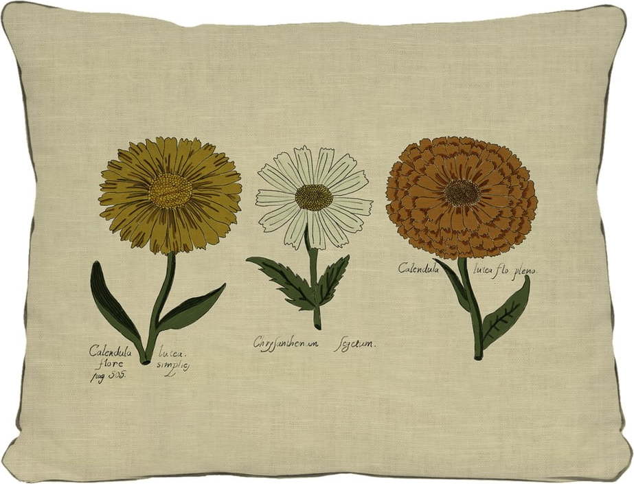 Béžový polštář s motivem květin Surdic Flowers