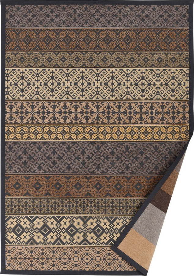 Béžový vzorovaný oboustranný koberec Narma Tidriku
