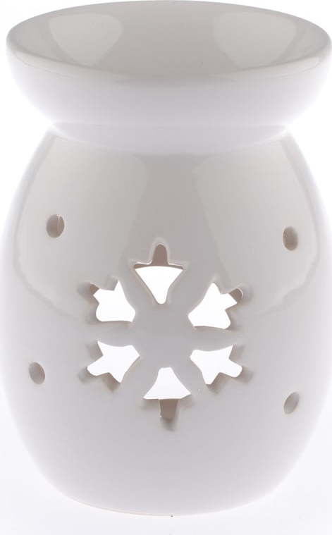 Bílá keramická aromalampa s motivem vločky Dakls