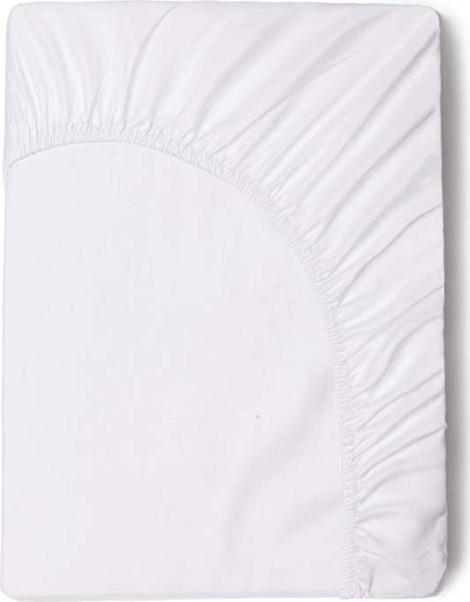 Bílé elastické prostěradlo z bavlněného saténu HIP