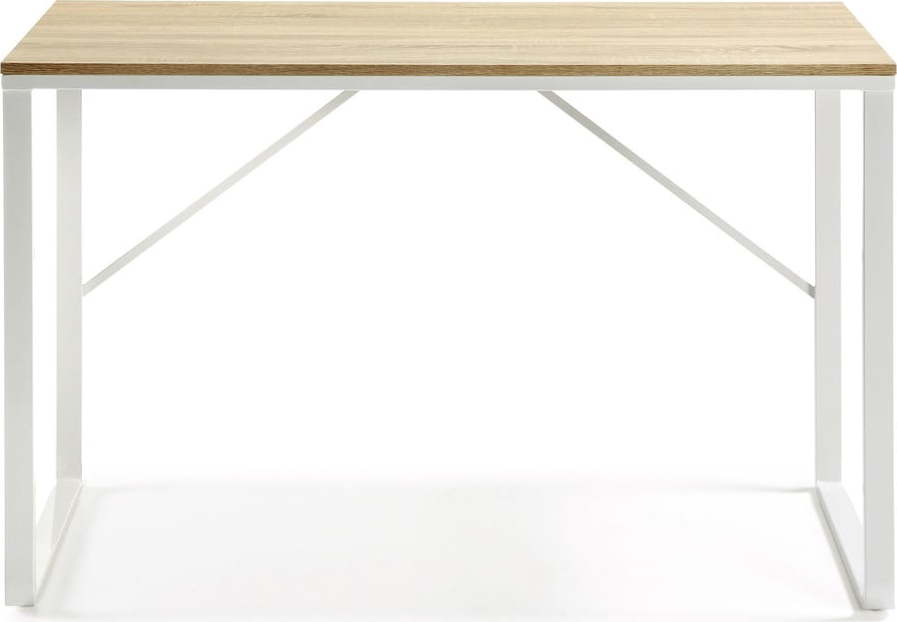Bílý psací stůl s deskou v dřevěném dekoru La Forma Lisbet La Forma