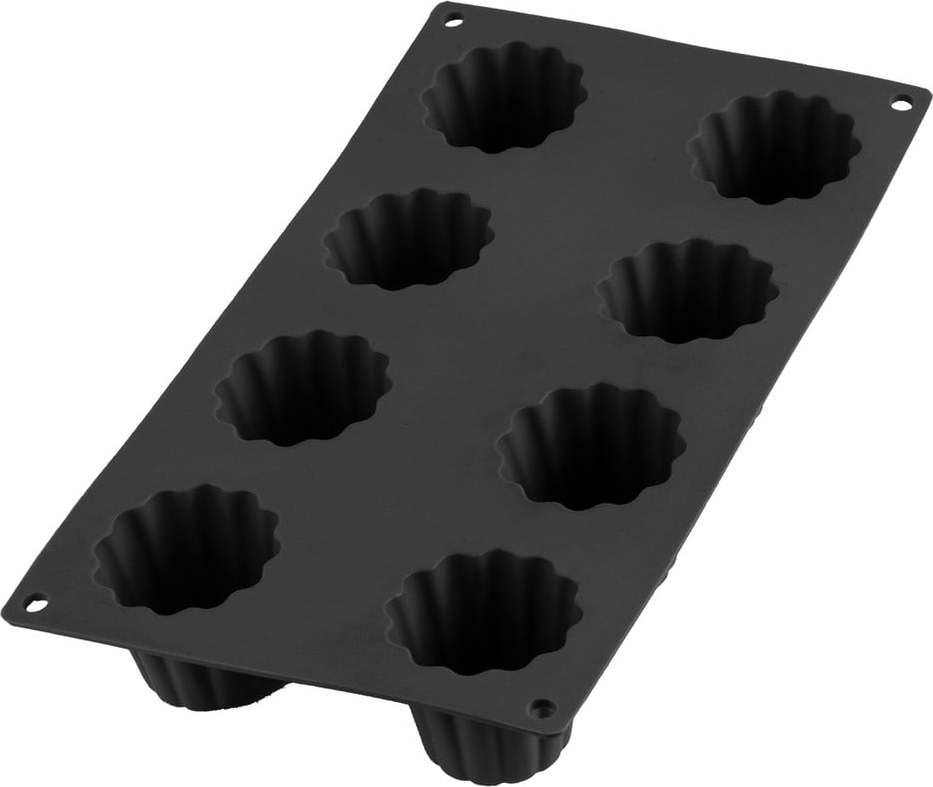 Černá silikonová forma na 8 mini bábovek Lékué LÉKUÉ