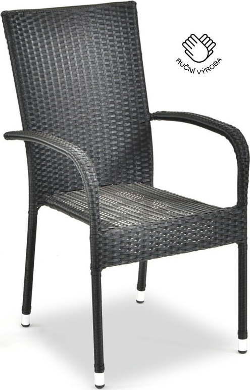 Černá zahradní židle z umělého ratanu Le Bonom Paris