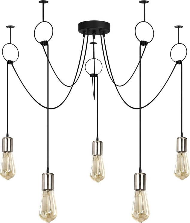 Černé závěsné svítidlo pro 5 žárovek Opviq lights Sirin Opviq lights