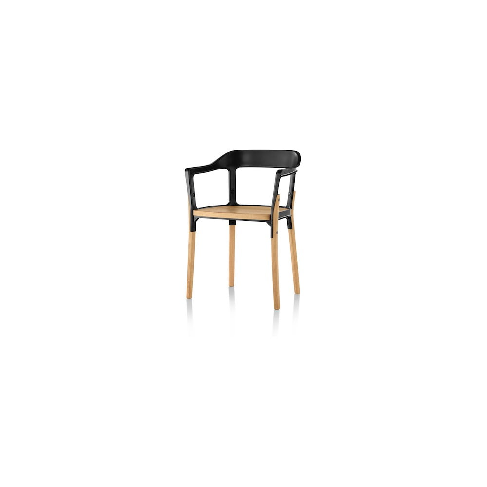 Černo-hnědá jídelní židle Magis Steelwood Magis