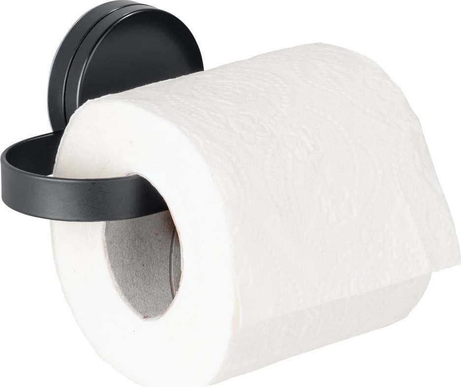 Černý držák na toaletní papír Wenko Static-Loc® Pavia WENKO