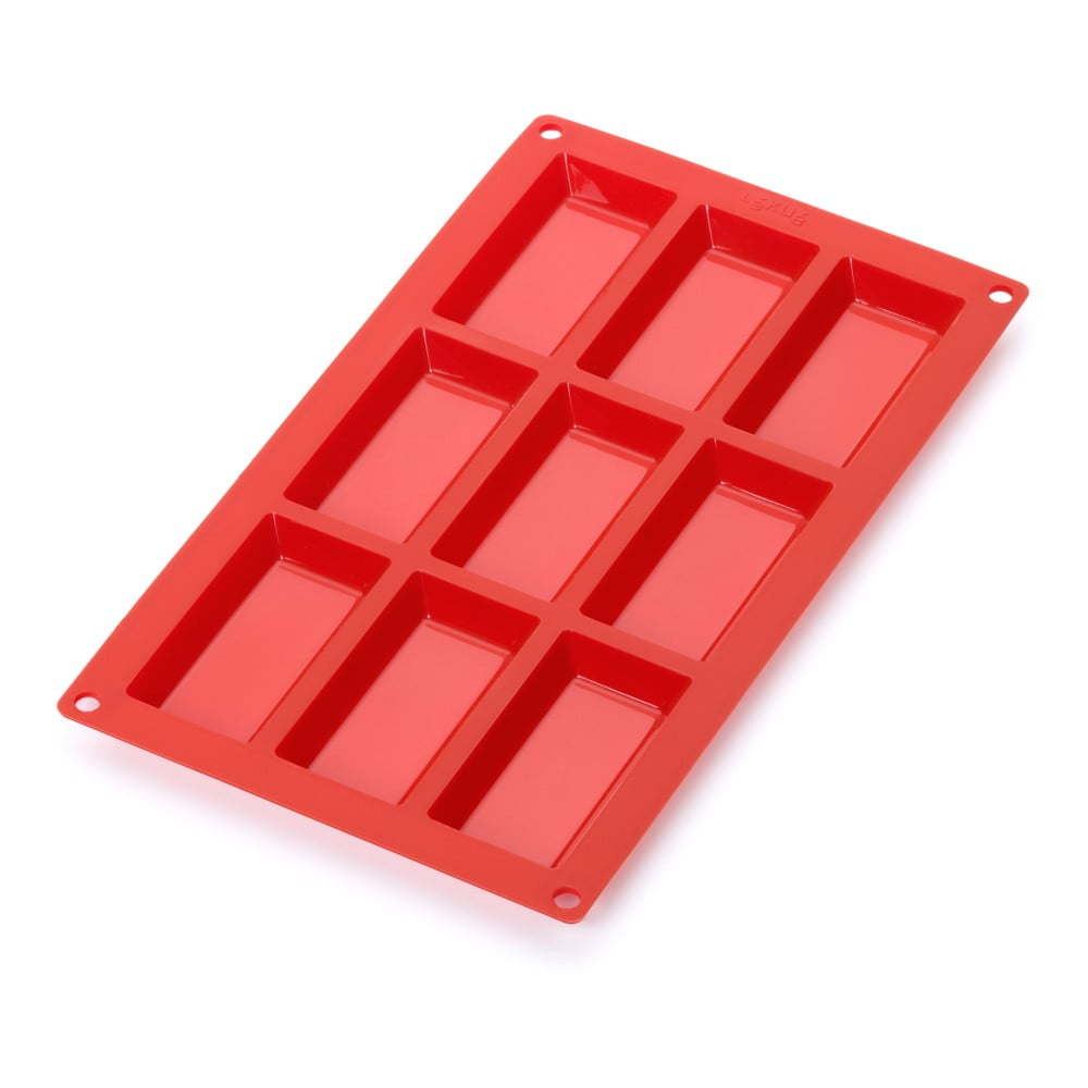 Červená silikonová forma na 9 mini dezertů Lékué LÉKUÉ