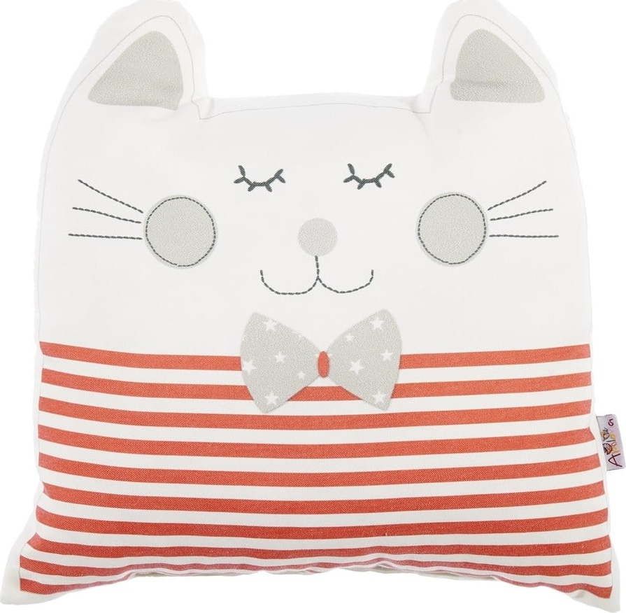 Červený dětský polštářek s příměsí bavlny Mike & Co. NEW YORK Pillow Toy Big Cat