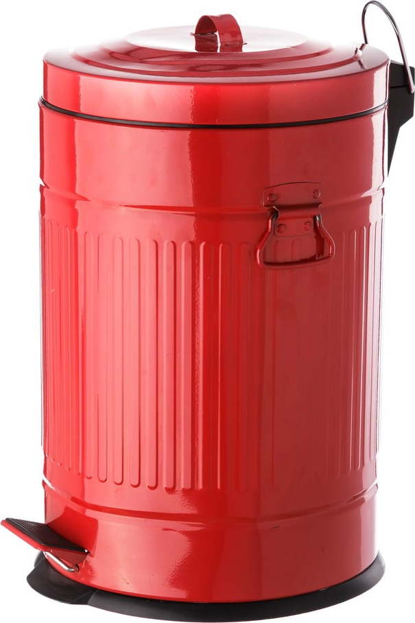 Červený pedálový kovový odpadkový koš Unimasa