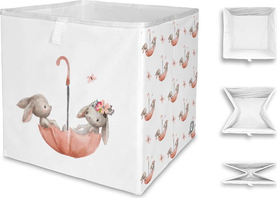 Dětský úložný box Mr. Little Fox Bunnies In The Rain Mr. Little Fox