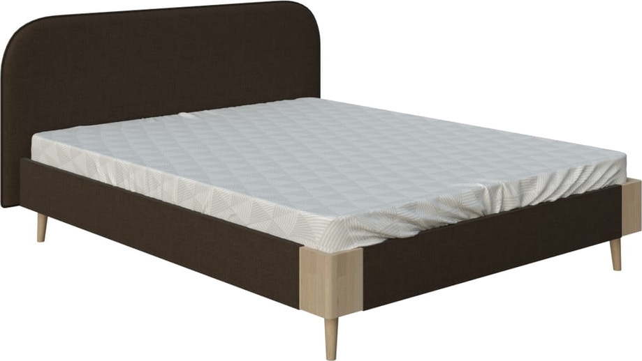 Hnědá dvoulůžková postel ProSpánek Lagom Plain Soft