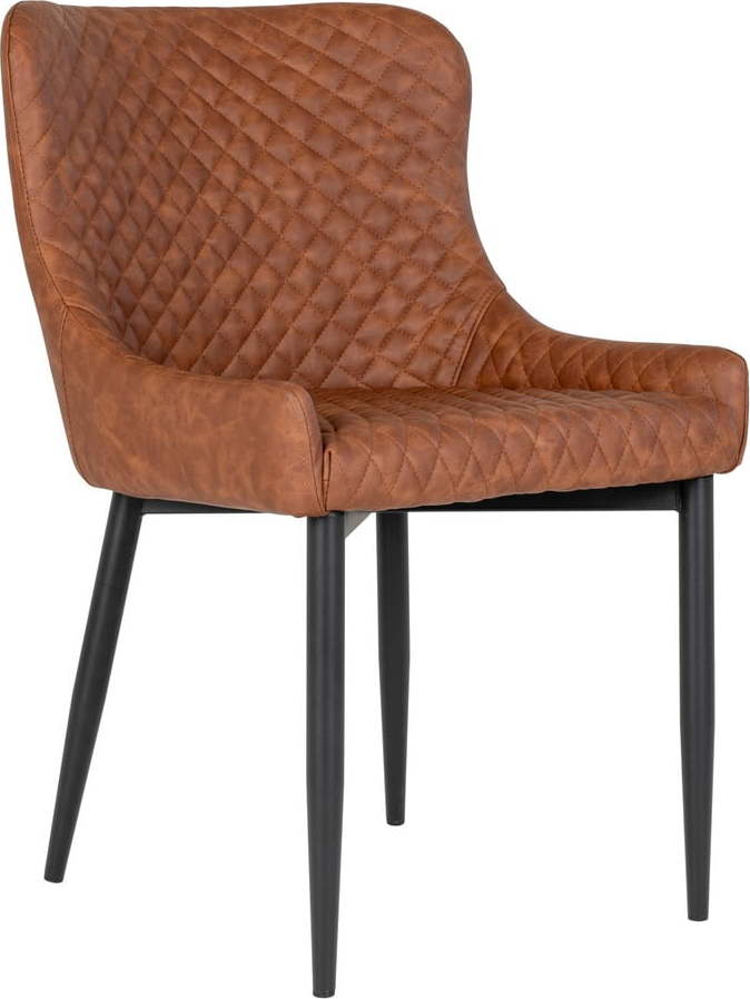 Hnědá jídelní židle s potahem z imitace kůže House Nordic Boston House Nordic