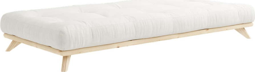 Jednolůžková postel z masivního borovicového dřeva s matrací Karup Design Senza Natural