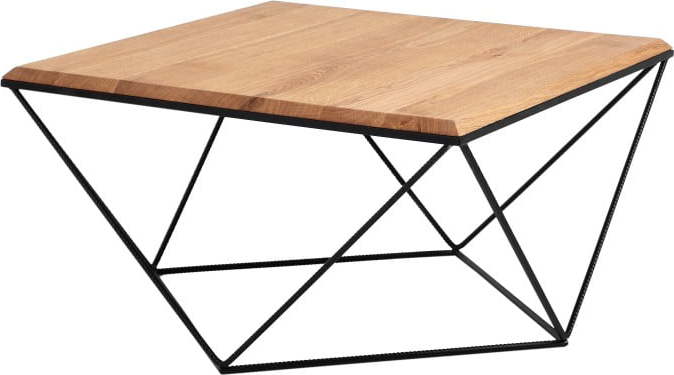 Konferenční stolek s černým podnožím a deskou z masivního dubu Custom Form Daryl