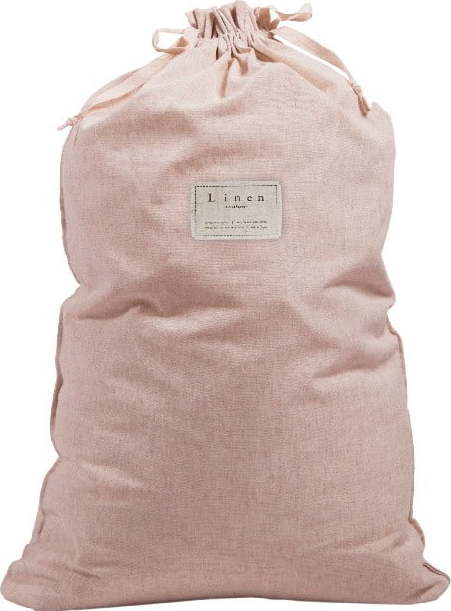 Látkový vak na prádlo s příměsí lnu Linen Couture Bag Rose