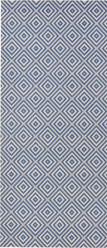 Modrý venkovní koberec NORTHRUGS Karo
