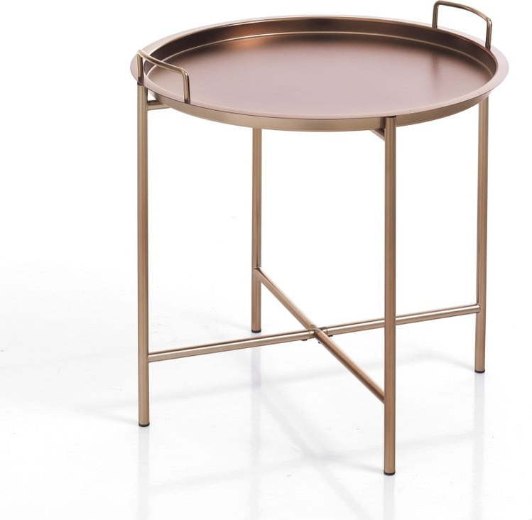 Odkládací stolek v měděné barvě s odnímatelným podnosem Tomasucci Vagna