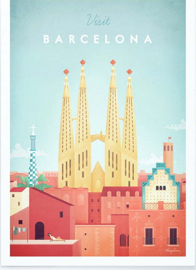 Plakát Travelposter Barcelona