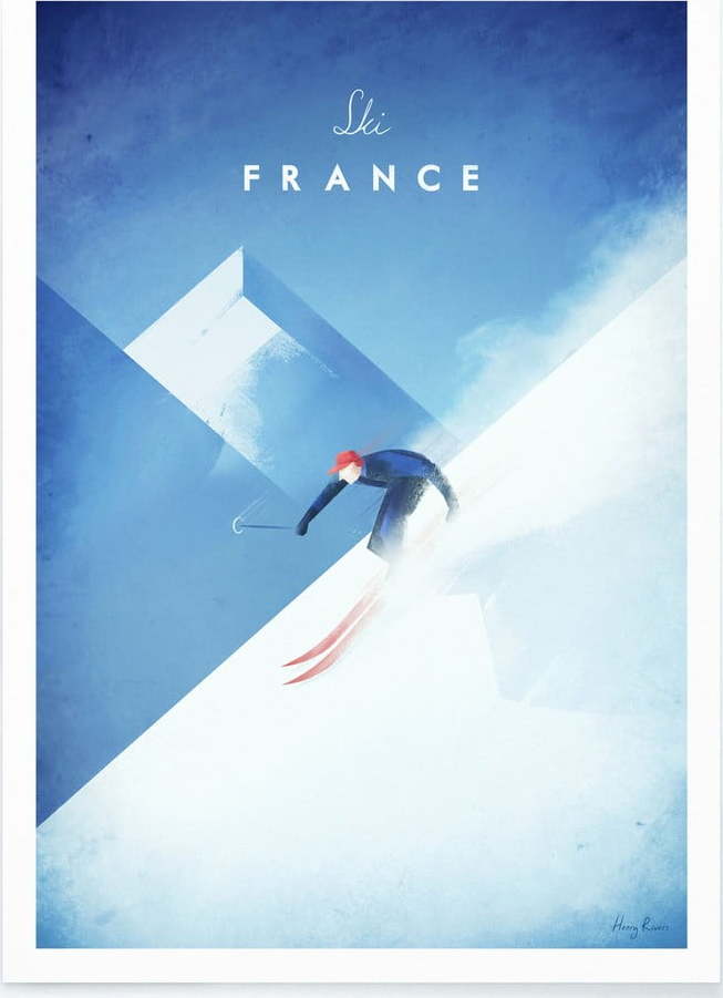 Plakát Travelposter Ski France