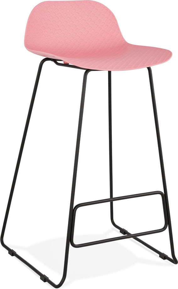 Růžová barová židle s černými nohami Kokoon Slade