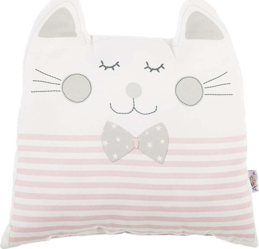 Růžový dětský polštářek s příměsí bavlny Mike & Co. NEW YORK Pillow Toy Big Cat