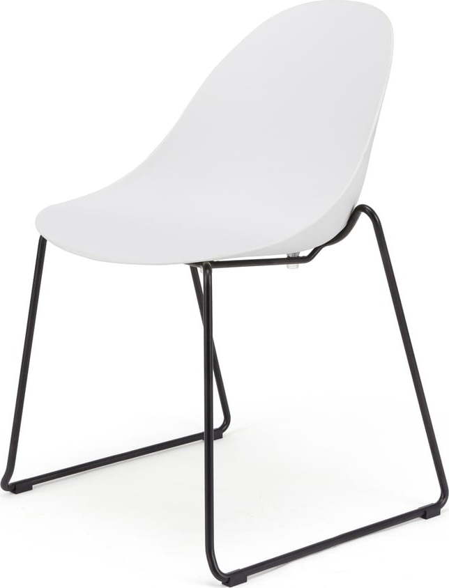 Sada 2 bílých jídelních židlí s černým podnožím Le Bonom Viva Le Bonom