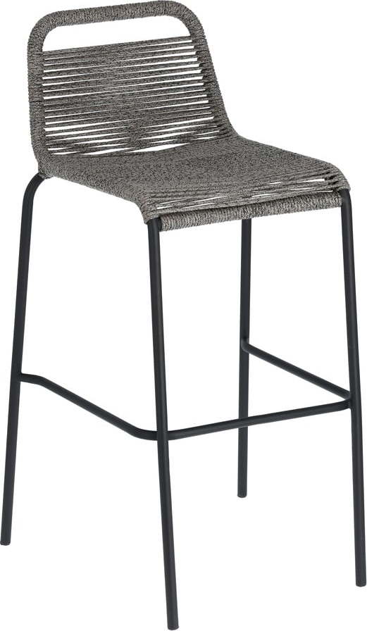 Šedá barová židle s ocelovou konstrukcí La Forma Glenville