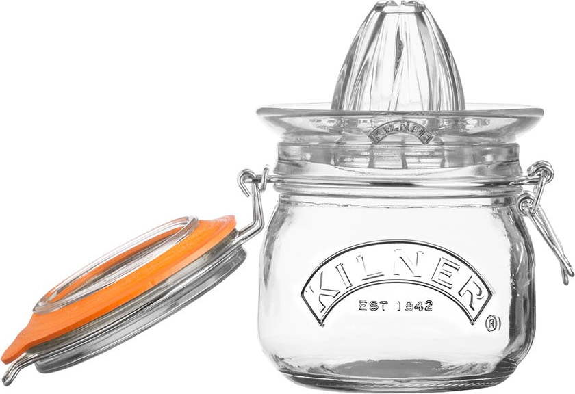 Set skleněného odšťavňovače a sklenice s klipem Kilner Citrus KILNER