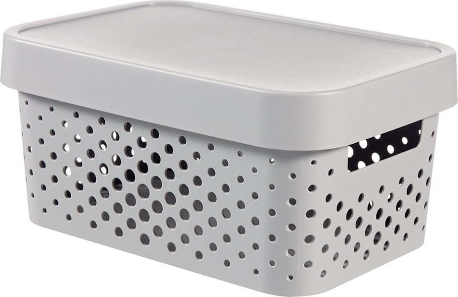 Světle šedý úložný box CURVER Simpla Gordinho Holes Curver