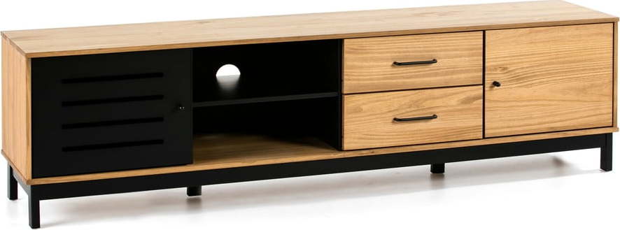 TV stolek s dřevěnou konstrukcí a černými detaily Marckeric Alessia Marckeric