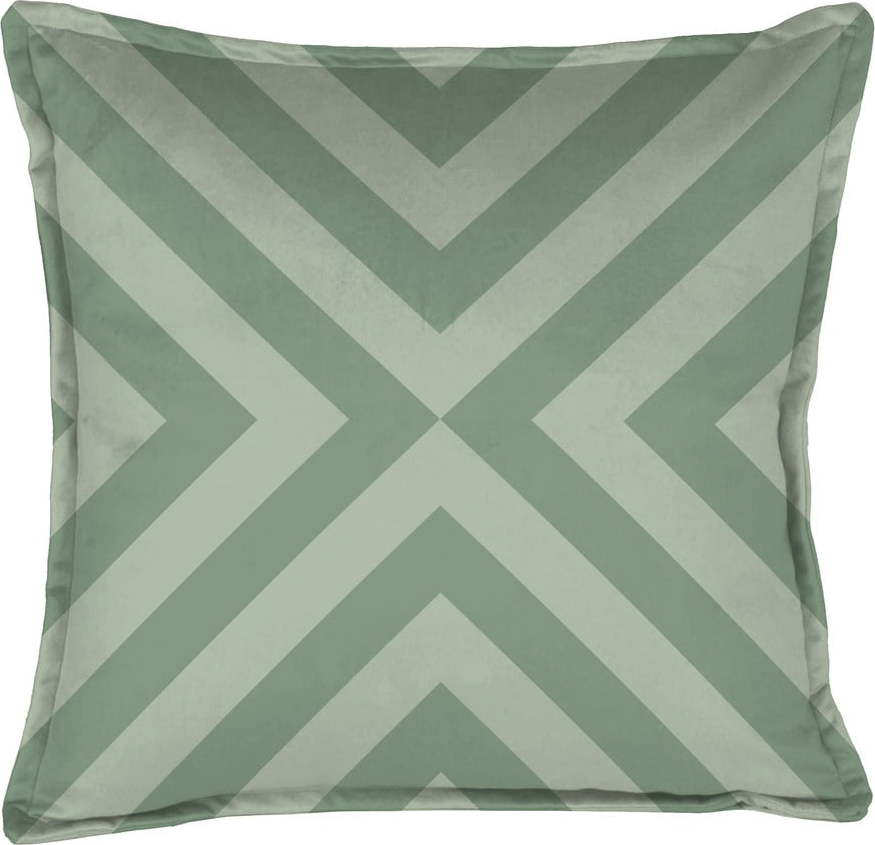 Zelený dekorativní polštář Velvet Atelier Geometric Arrow