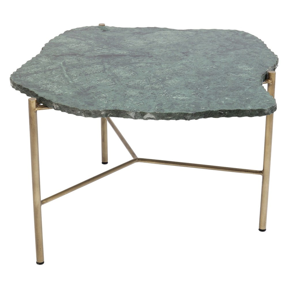 Zelený konferenční stolek s mramorovou deskou Kare Design Piedra
