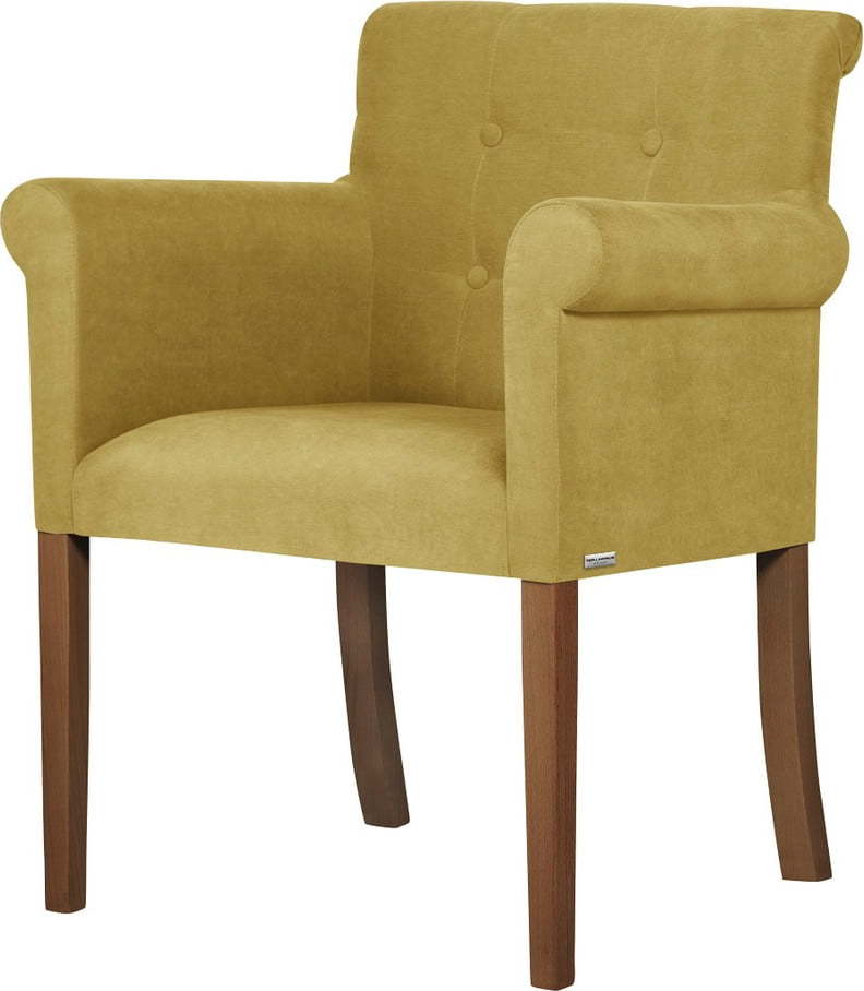 Žlutá židle s tmavě hnědými nohami z bukového dřeva Ted Lapidus Maison Flacon Ted Lapidus Maison