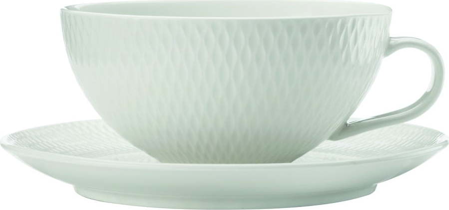 Bílý porcelánový hrnek s podšálkem Maxwell & Williams Diamonds