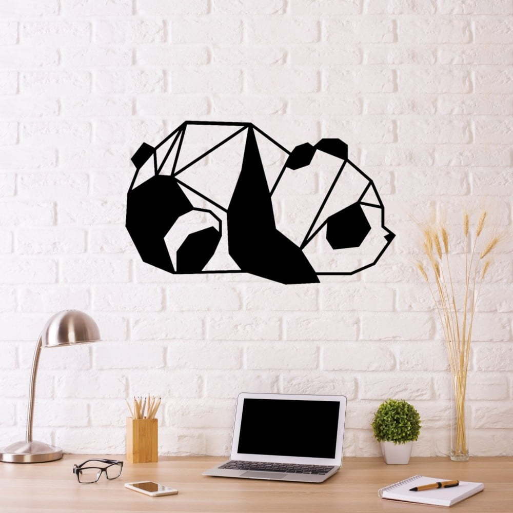 Černá kovová nástěnná dekorace Panda