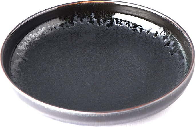 Černý keramický talíř se zvednutým okrajem MIJ Matt