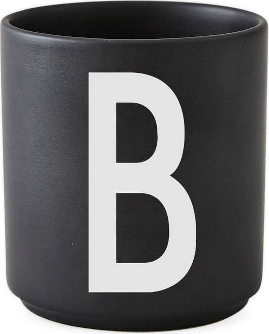 Černý porcelánový hrnek Design Letters Alphabet B