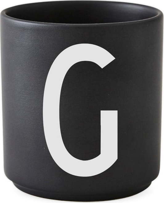 Černý porcelánový hrnek Design Letters Alphabet G