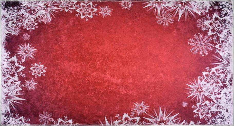 Červeno-bílý koberec Vitaus Snowflakes