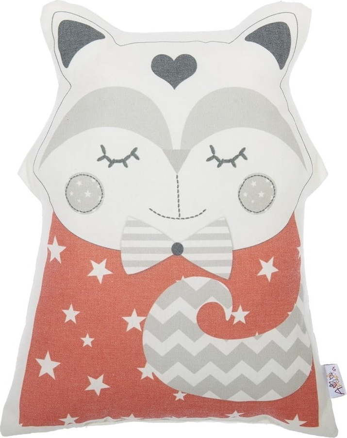 Červený dětský polštářek s příměsí bavlny Mike & Co. NEW YORK Pillow Toy Smart Cat