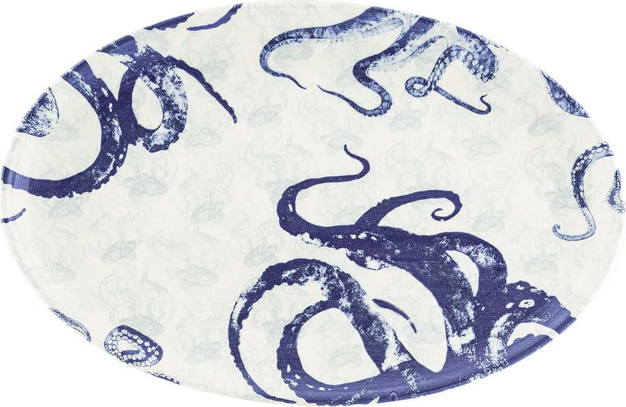 Modro-bílý keramický servírovací talíř Villa Altachiara Positano