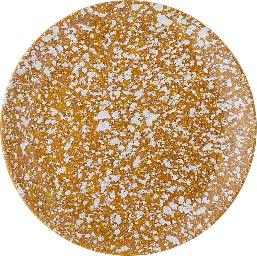 Oranžovo-bílý kameninový dezertní talíř Bloomingville Carmel