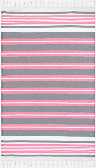 Růžovo-šedá osuška s příměsí bavlny Kate Louise Cotton Collection Line Pink Grey