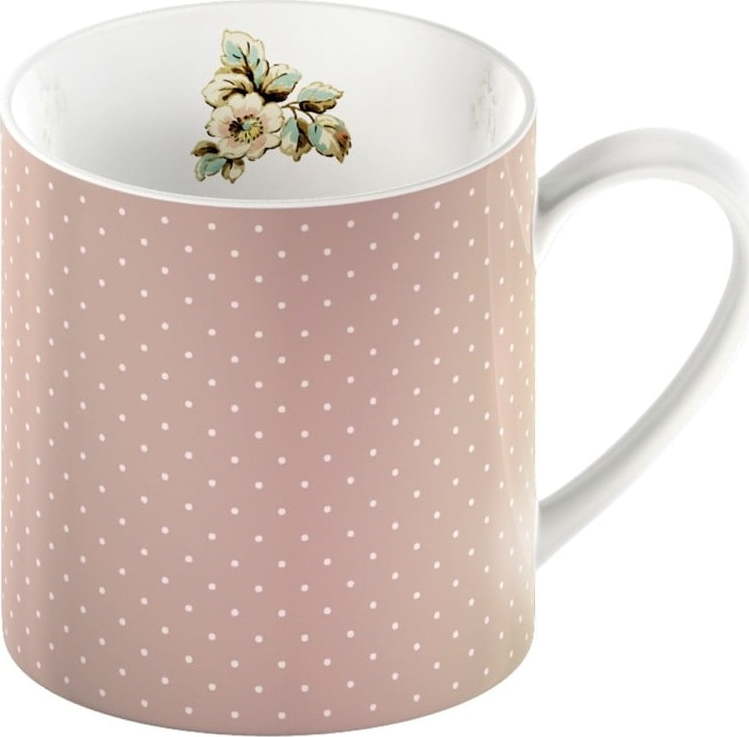 Růžový porcelánový hrnek s puntíky Creative Tops Cottage Flower