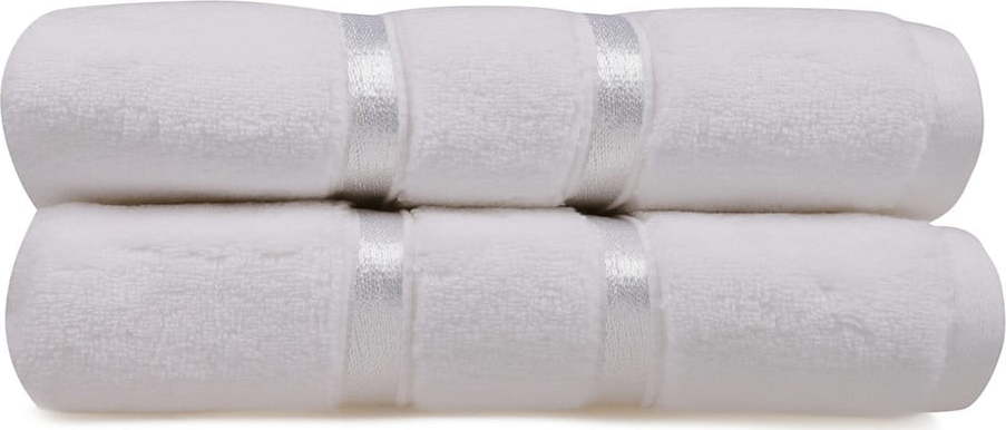 Sada 2 bílých bavlněných ručníků Hobby Dolce