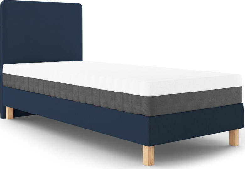Tmavě modrá jednolůžková postel Mazzini Sofas Lotus