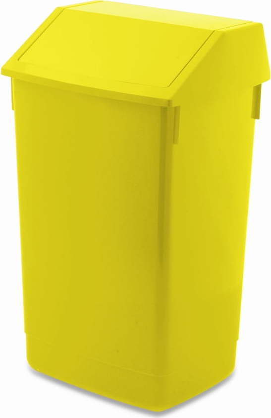 Žlutý odpadkový koš s vyklápěcím víkem Addis