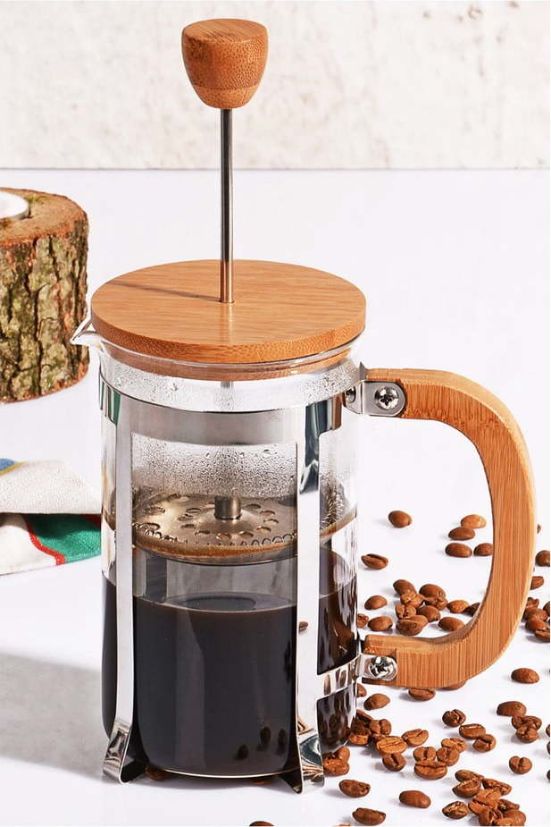 French press s bambusovým víčkem Kutahya Bisous