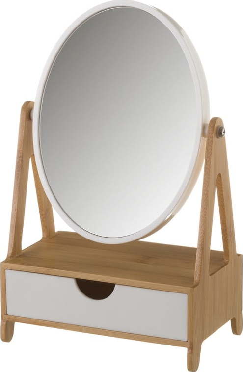 Zrcadlo na bambusovém stojanu se zásuvkou Unimasa Coco Unimasa
